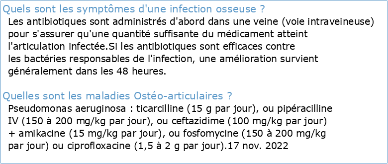 Infections ostéo-articulaires