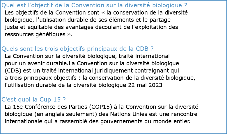 Convention sur la diversité biologique