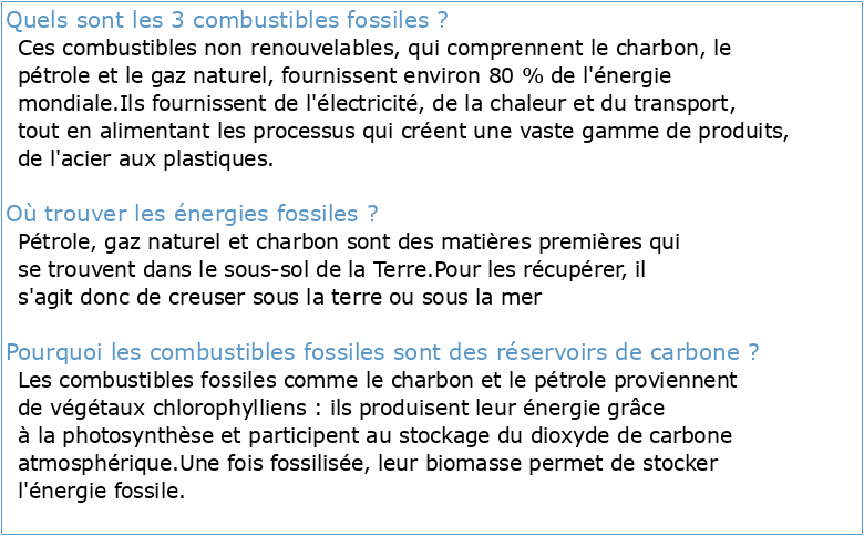 ENERGIES FOSSILES STOCKAGE DE CO HYDROGÈNE François