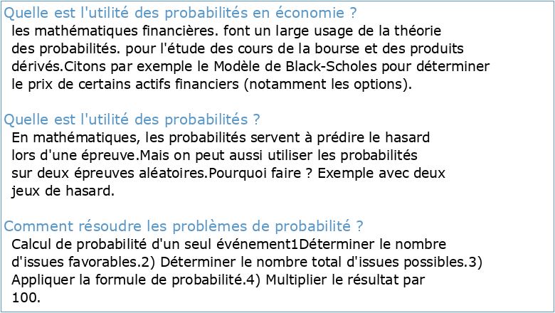 L'application du calcul des probabilités aux problèmes d'exploitation