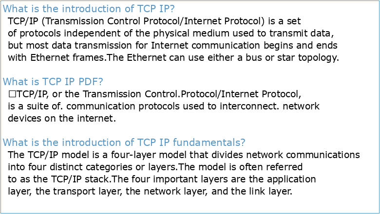 CHAPTER 0 INTRODUCTION TO TCP/IP