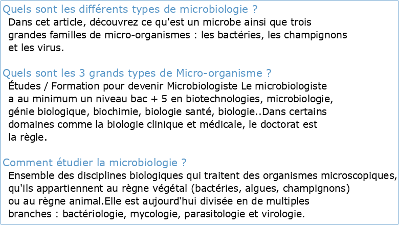 Cours de Microbiologie