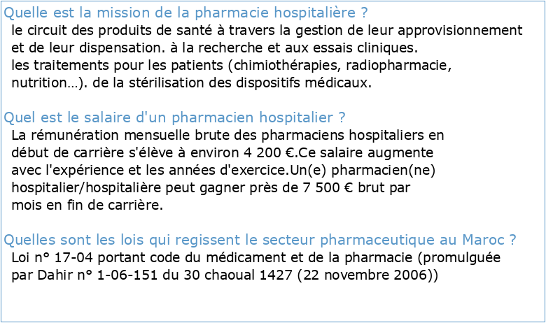 Référentiel de Pharmacie Hospitalière  SFPC