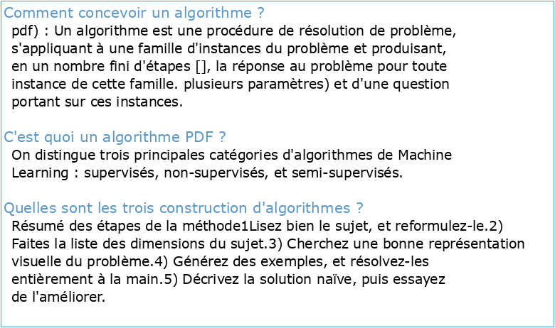 Conception d'algorithmes pdf