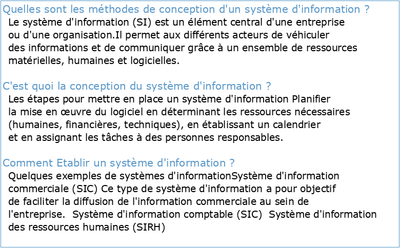Conception des systèmes d'information pdf