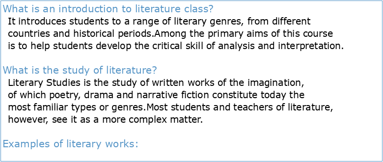 Introduction of the Study of Literature Syllabus David Arnold Sec 1