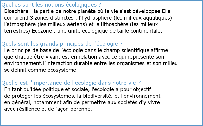 Concepts écologiques pdf
