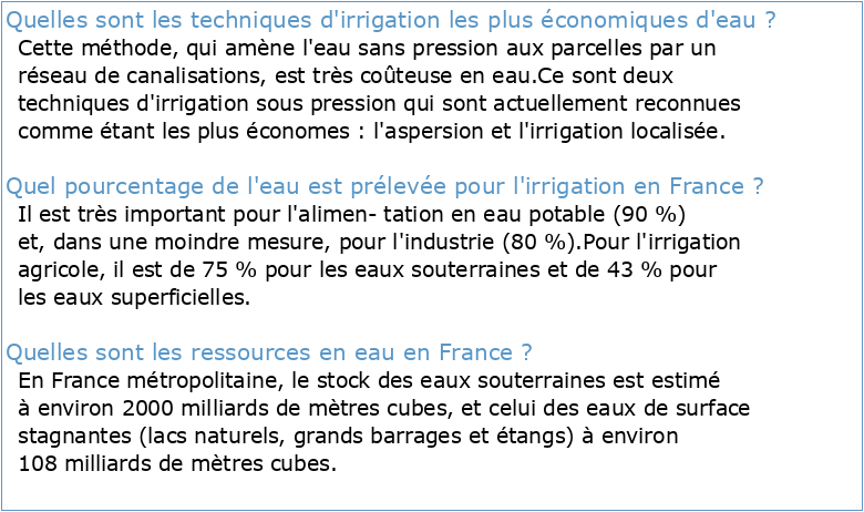 Instruments économiques et gestion de l\'eau d\'irrigation en France