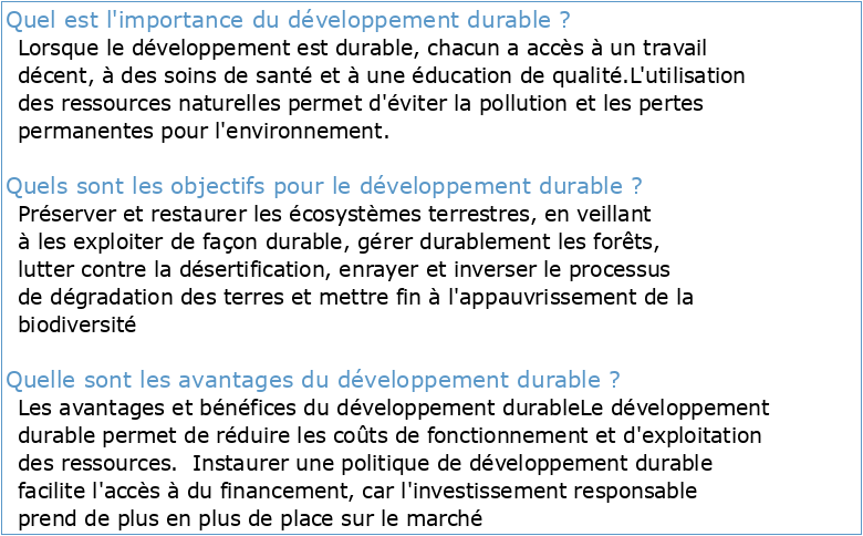 Conclusion sur le développement durable pdf