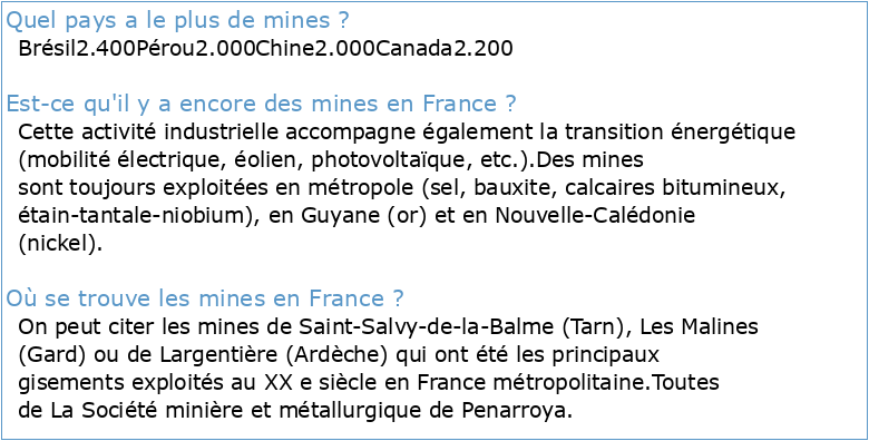 Collection « La mine en France