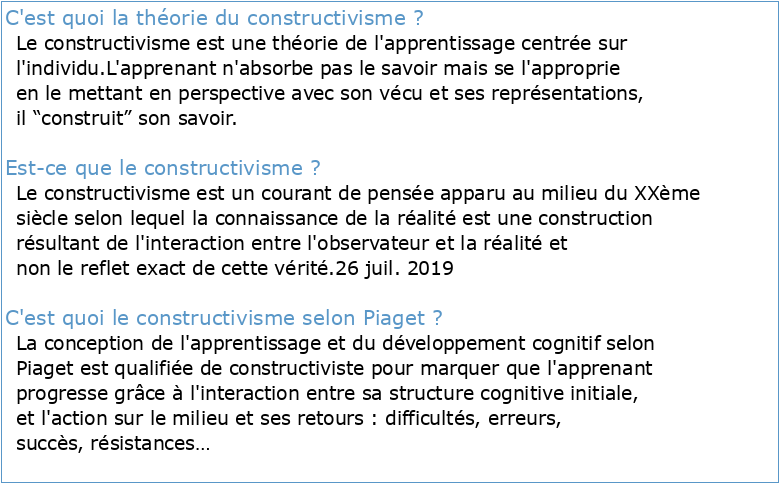Constructivisme définition