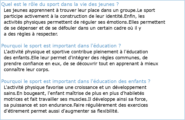 Sport education & jeunesse