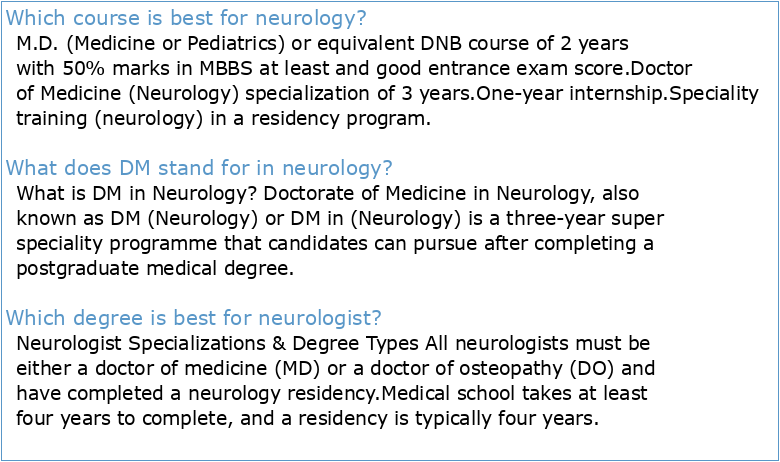 DM Neurology course curriculum