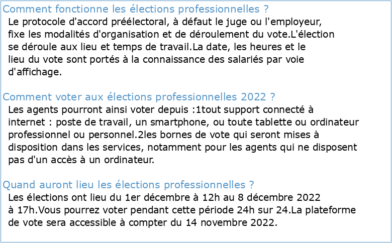 Elections professionnelles 2022