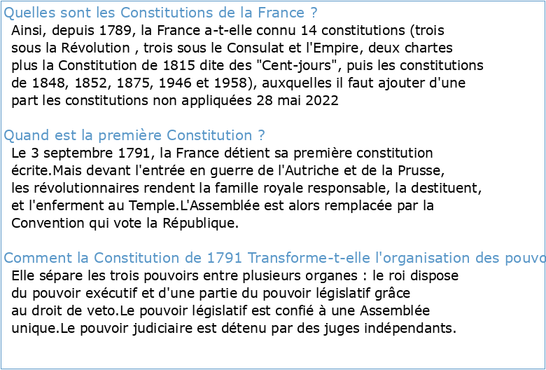 Histoire constitutionnelle de la France de 1789 à nos jours
