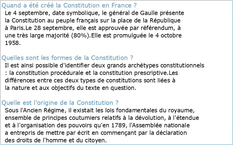 Les Constitutions De La France Depuis 1789