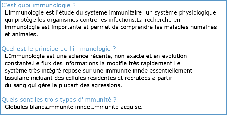 Introduction à l'immunologie