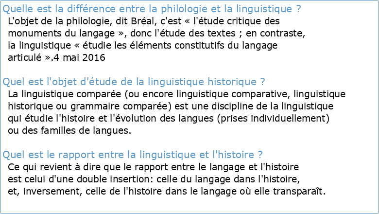 Linguistique historique et philologie françaises