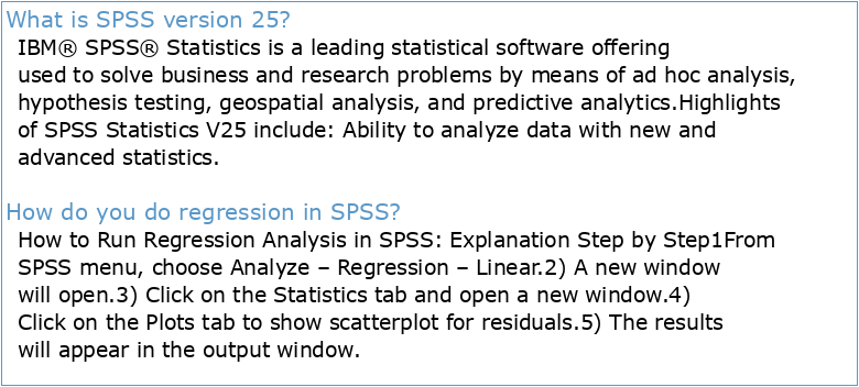 IBM SPSS Regression 25