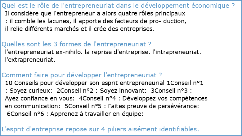 L'entrepreneuriat au service du développement