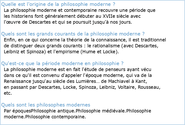 Cours d'histoire de la philosophie moderne
