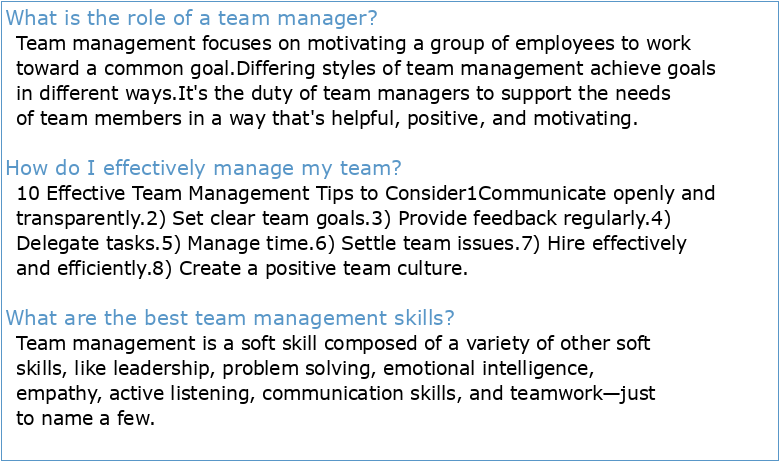 Team Managers Guide