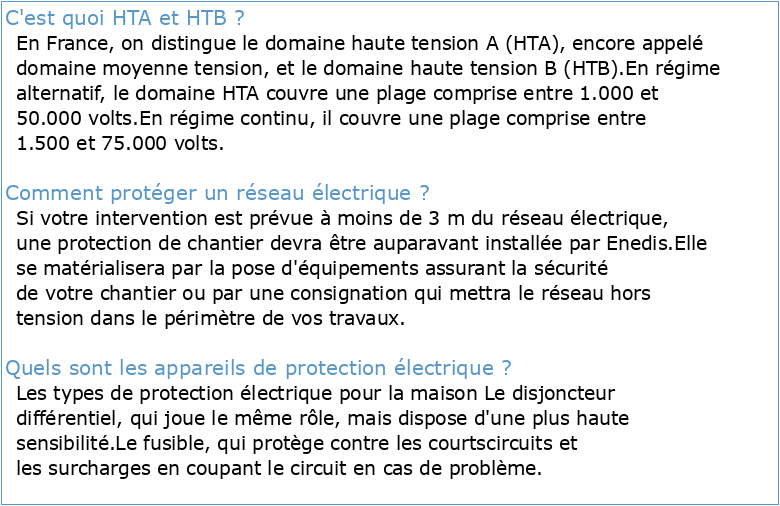 Protection des réseaux électriques HTA/HTB