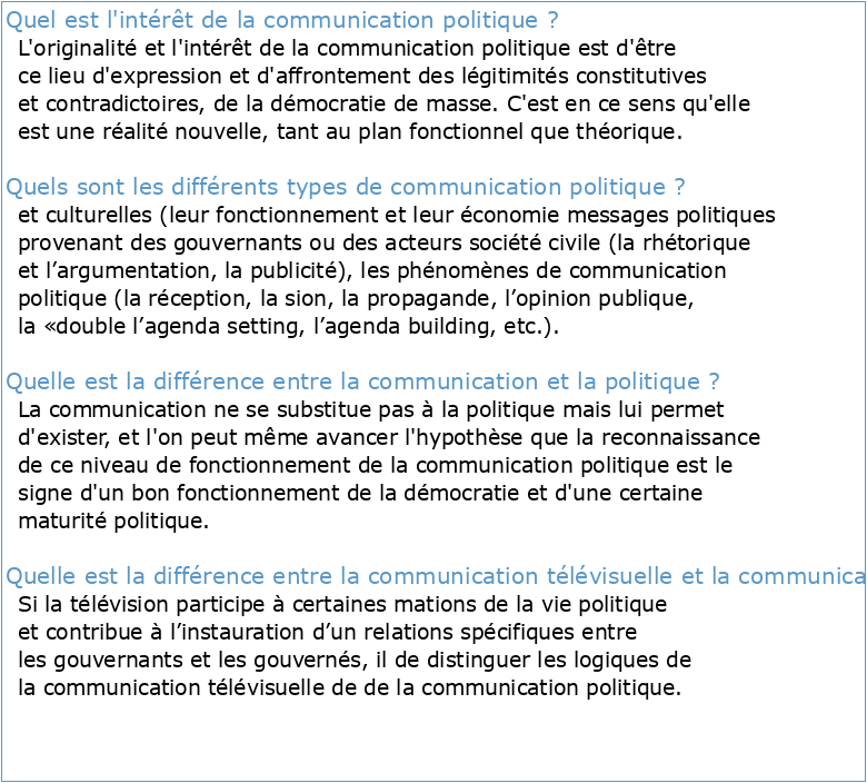 Définition de la communication politique PDF