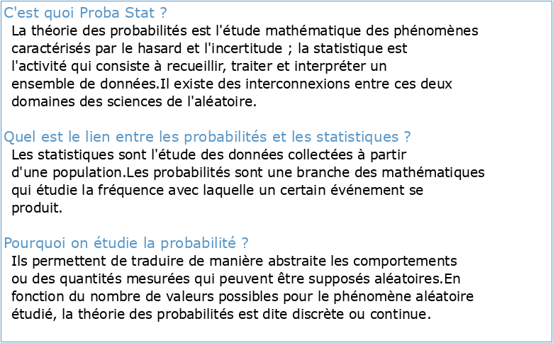 1 Intitulé du module Probabilités Statistiques 2 PRE