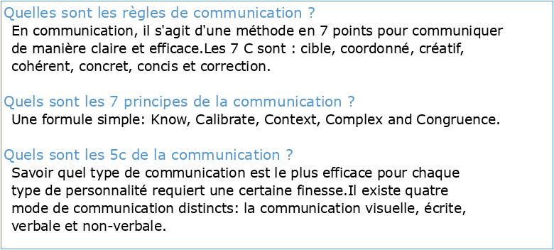 Les 10 règles de la communication pdf