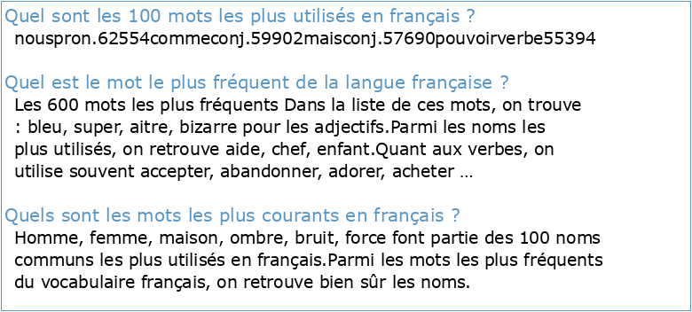 Les 1000 mots les plus fréquents du français