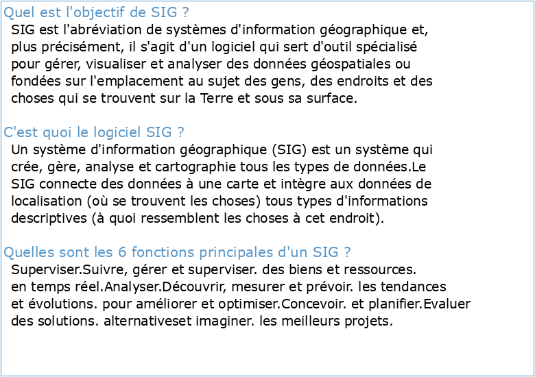 Introduction aux Système d'information géographique