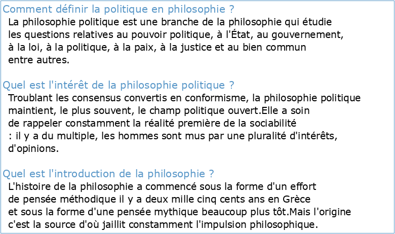 Introduction à la Philosophie Politique