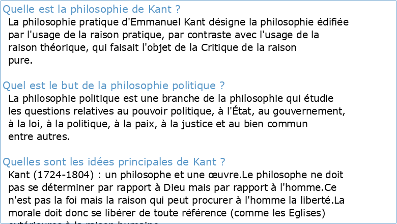 La Philosophie politique de Kant