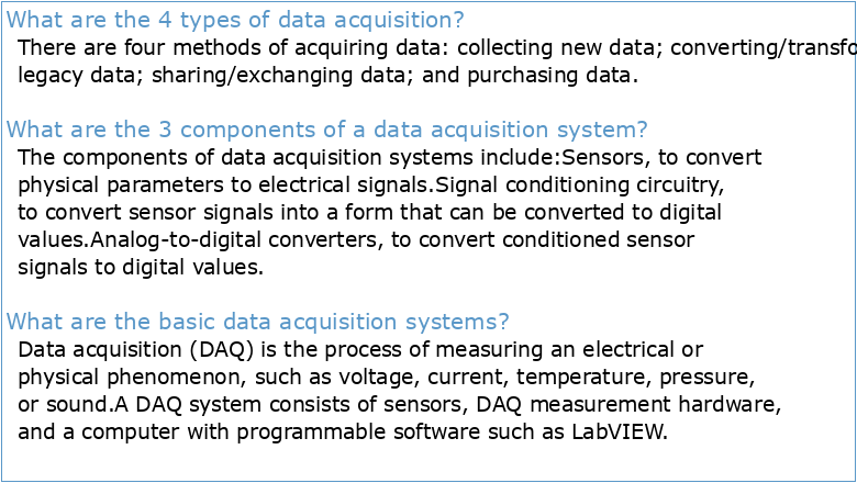 Getting Started with Data Acquisition Systems