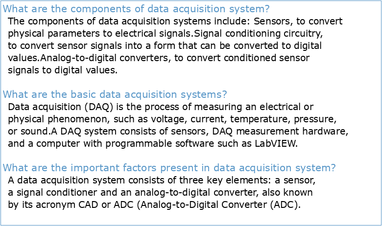 Essential Components of Data Acquisition Systems