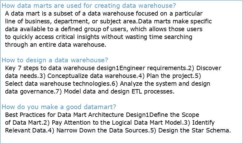 Designing Data Marts for Data Warehouses