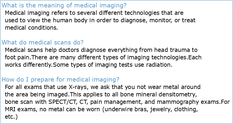 Having a scan? A guide the Medical Imaging