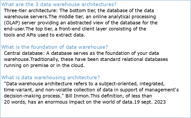Data Warehousing Systems: Foundations and Architectures
