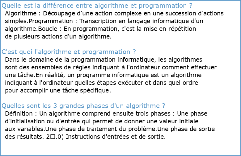 Cours d'algorithmique et programmation 1