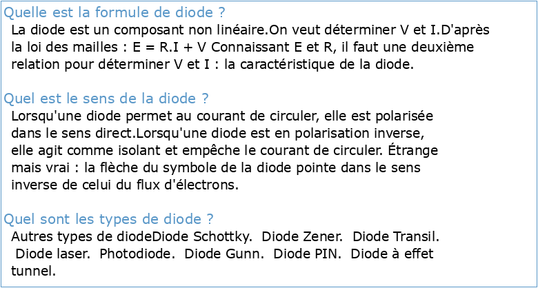 Chapitre I : La diode