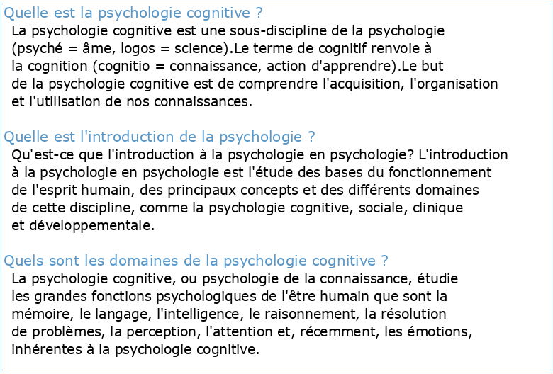 Introduction a la psychologie cognitive Copy
