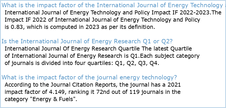 International Journal of Energy Technology and Policy