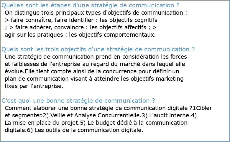 Lignes directrices pour la stratégie de communication et de