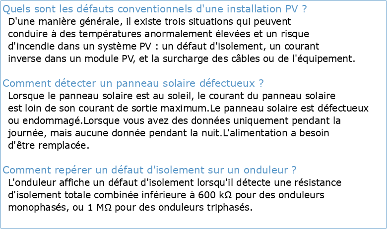 Diagnostic des défauts dans les panneaux photovoltaïques par SVM