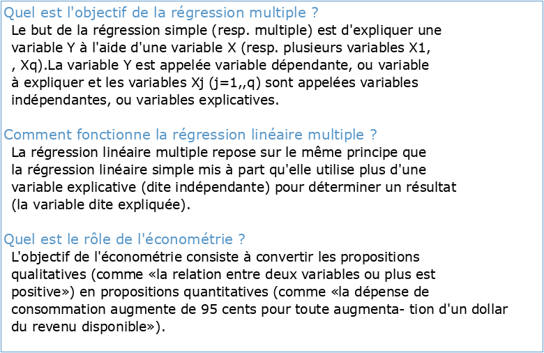 Introduction `a l'Économétrie Le mod`ele de régression multiple
