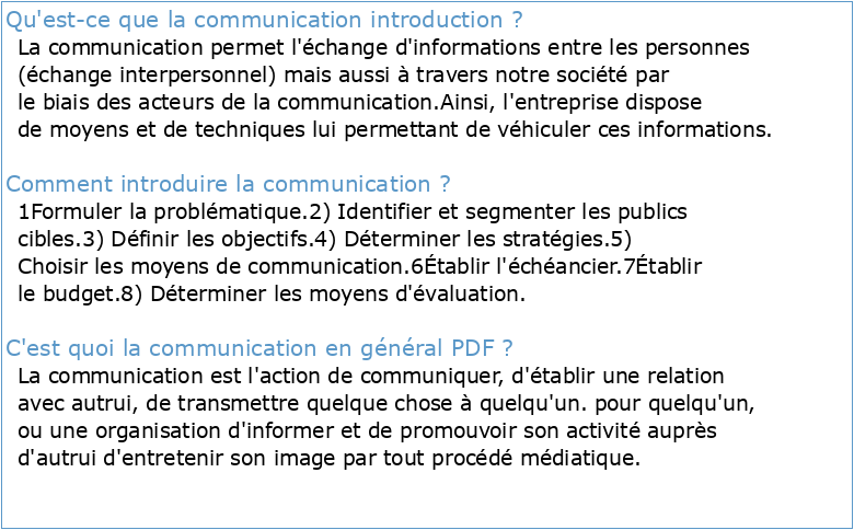 Exemple d'introduction sur la communication