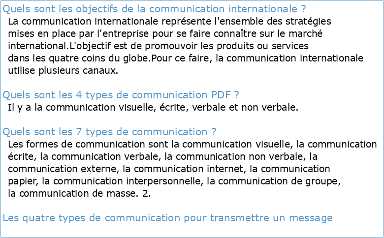 Exemple de communication internationale