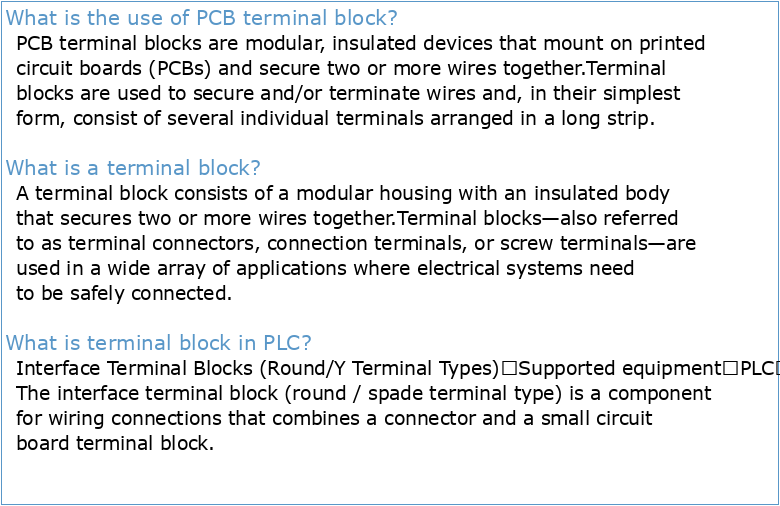 PCB terminal block