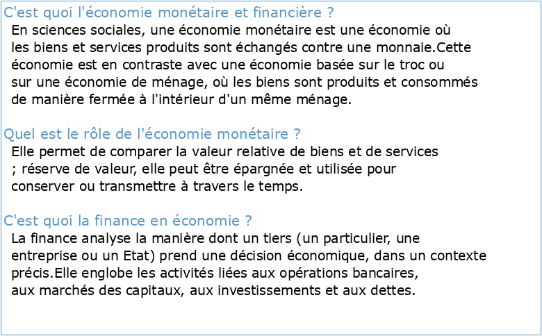Économie Monétaire et Financière S4